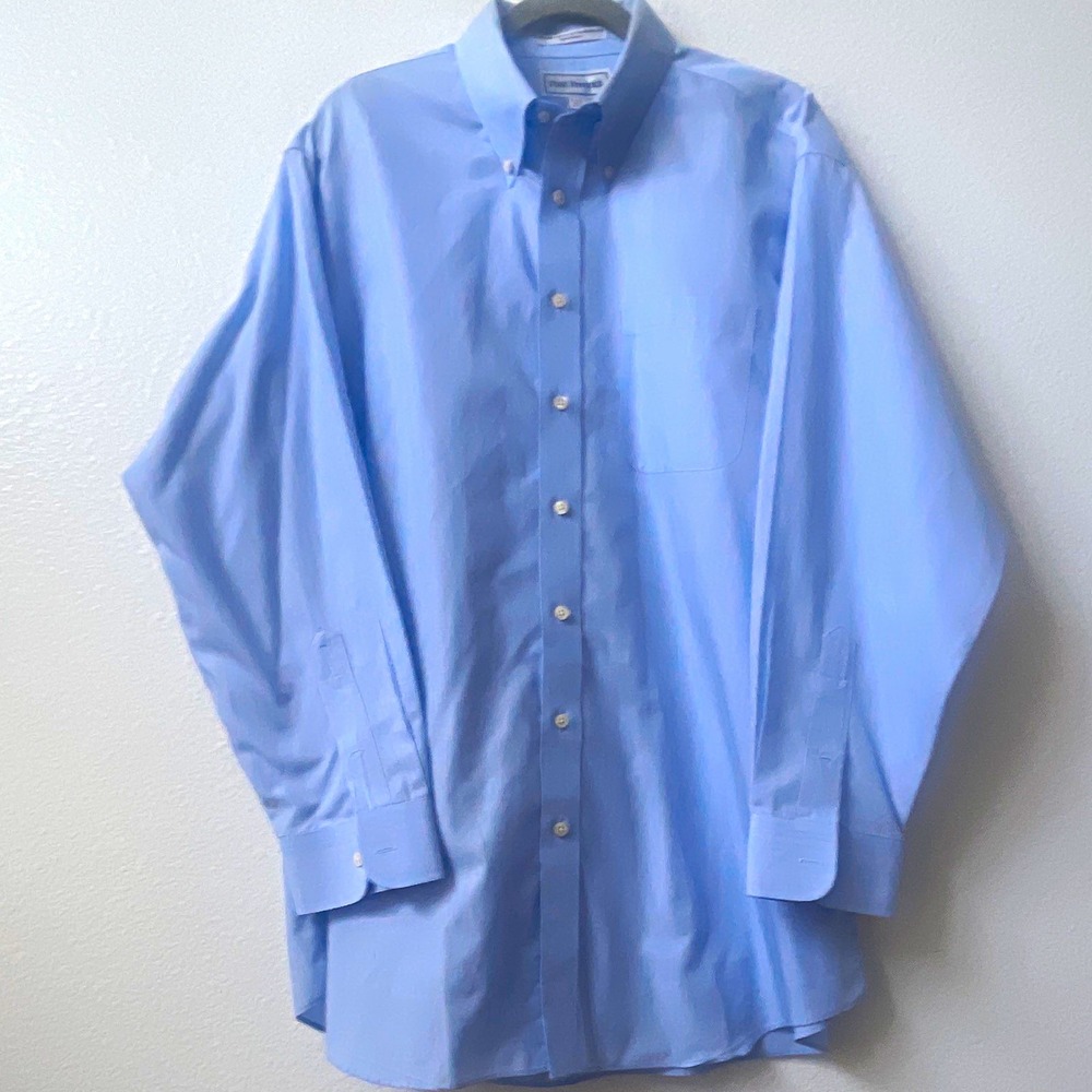 Paul Fredrick Non-Iron Cotton Broadcloth Striped Classic Fit Shirt 17 1/2-34
